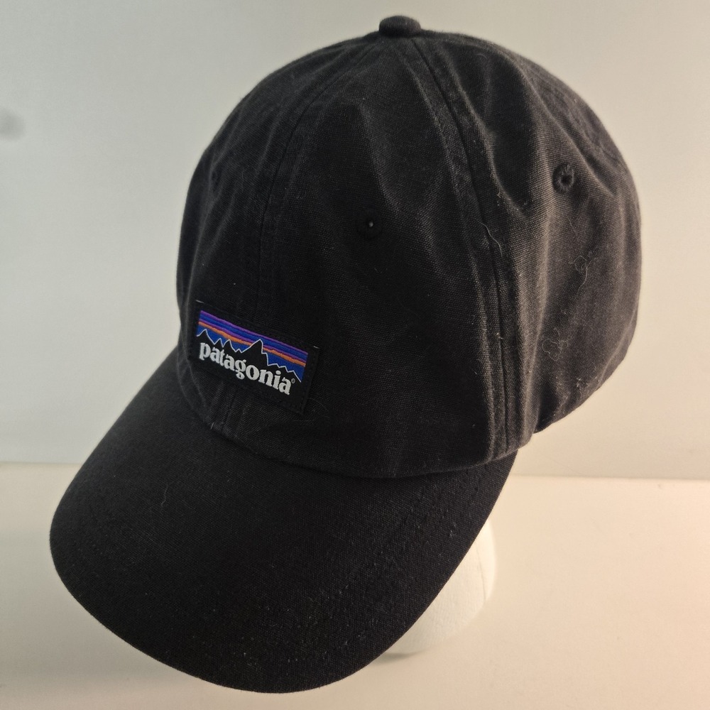Patagonia Black Hat Logo Adjustable 6 Panel Cap Unstructured Netplus Recycled